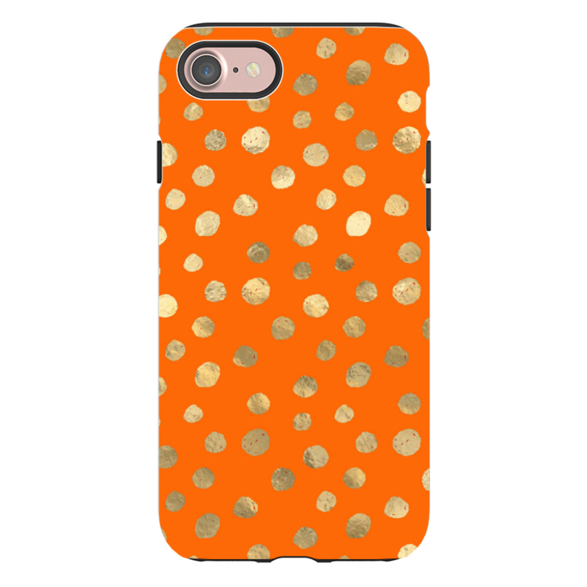 iPhone Tough Case - Orange and Gold Dots