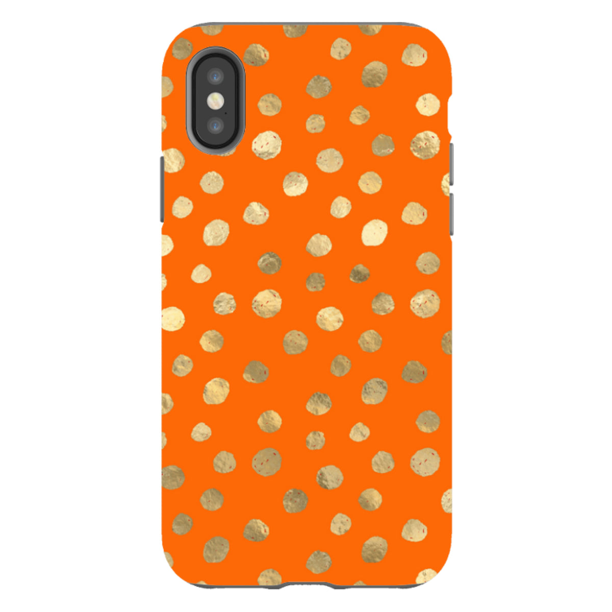iPhone Tough Case - Orange and Gold Dots