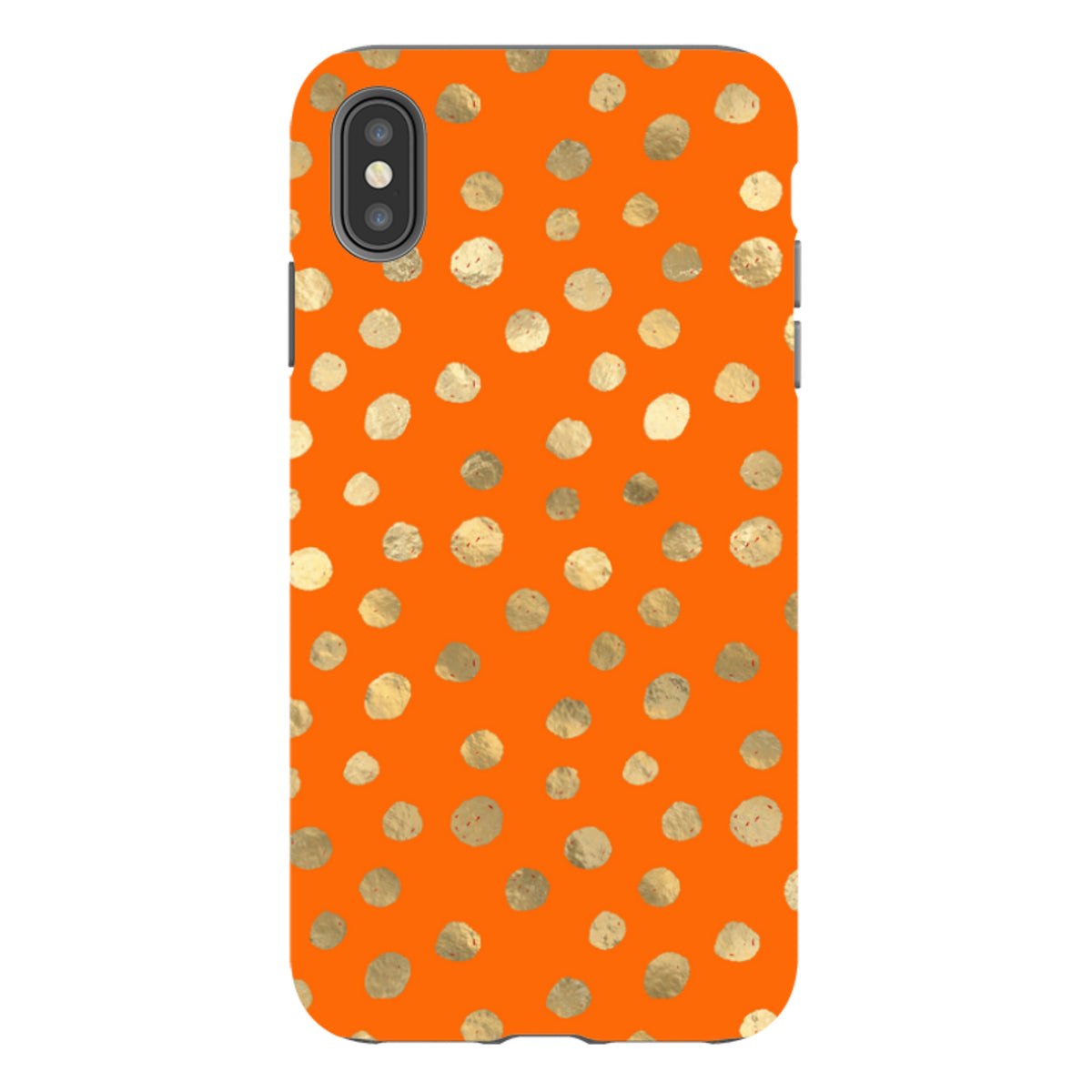 iPhone Tough Case - Orange and Gold Dots