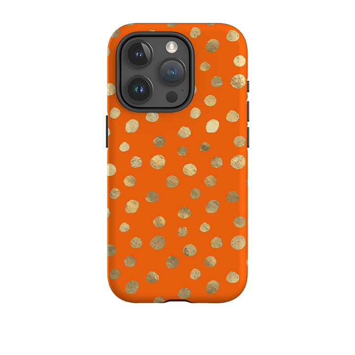 iPhone Tough Case - Orange and Gold Dots