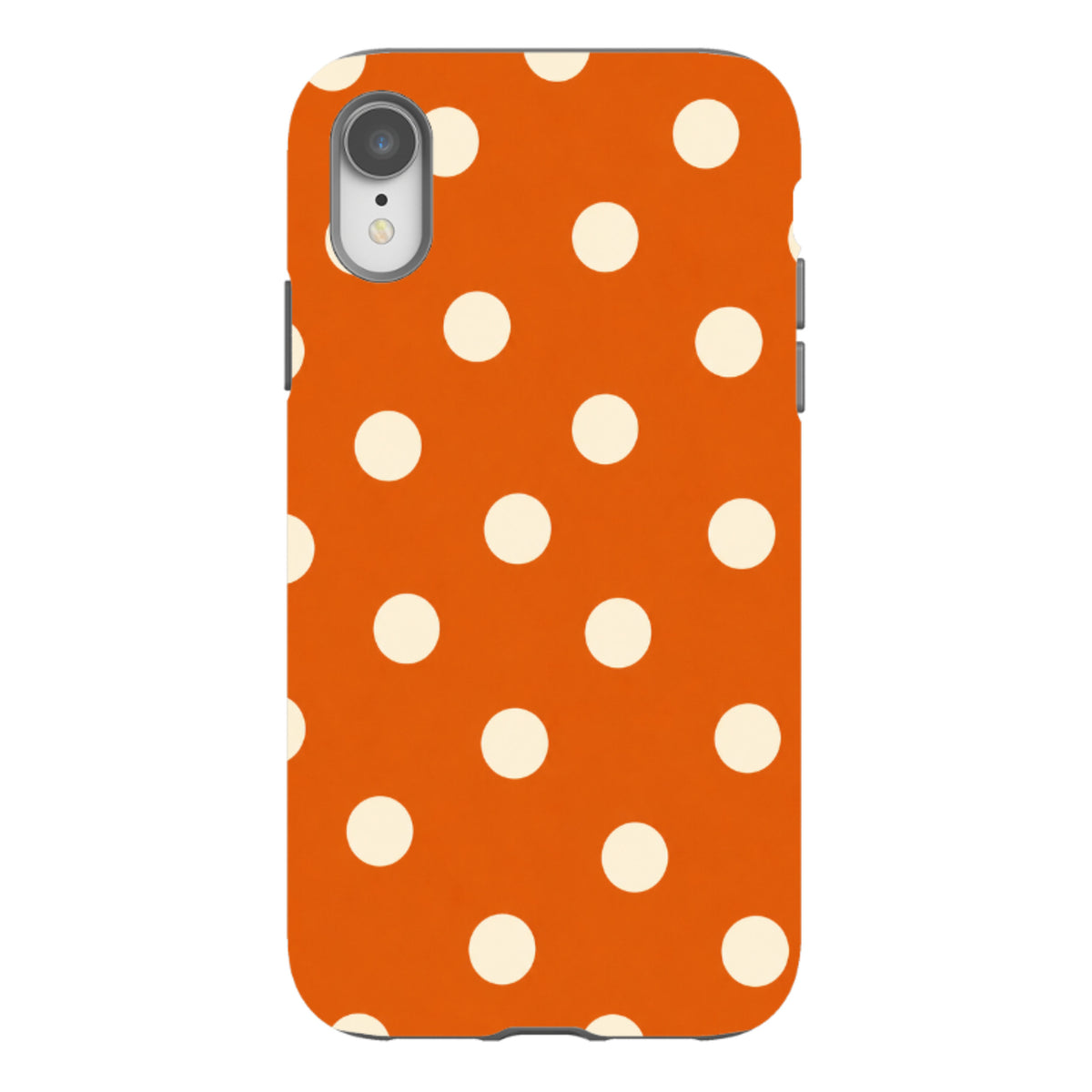 iPhone Tough Case - Orange & Cream Polka Dot