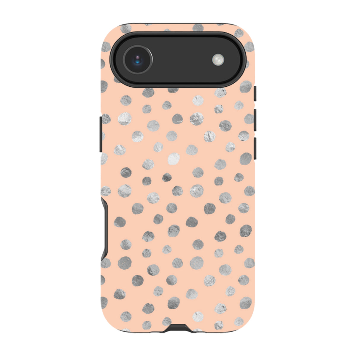 iPhone Tough Case - Pale and Silver Dots