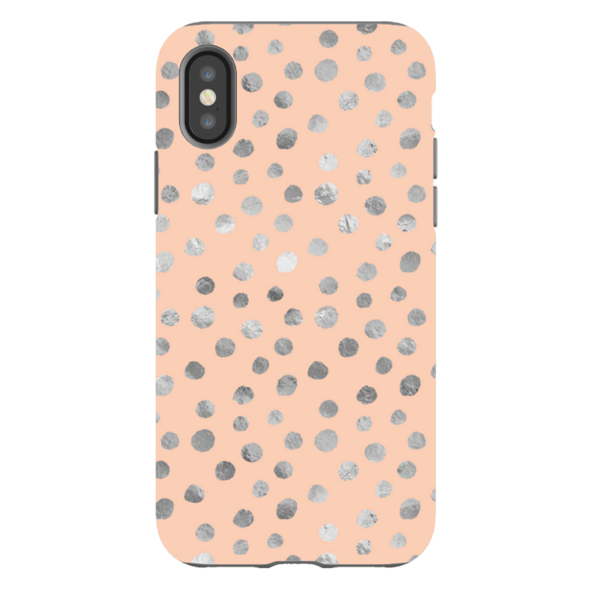 iPhone Tough Case - Pale and Silver Dots