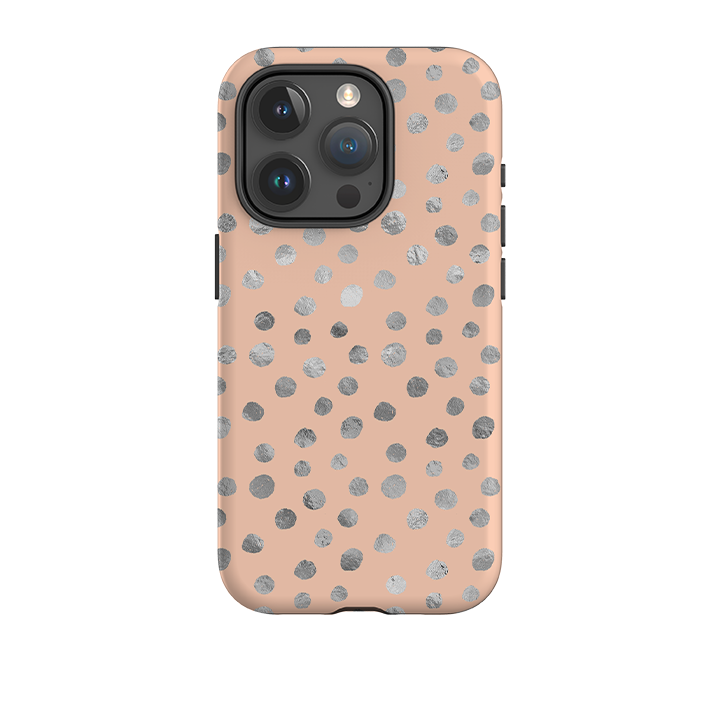iPhone Tough Case - Pale and Silver Dots