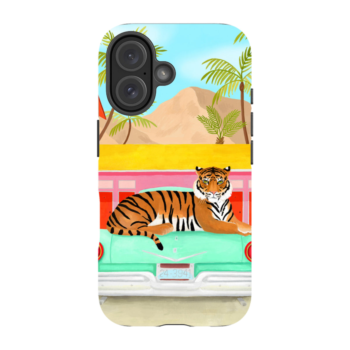 iPhone Tough Case - Palm Motel Tiger By Bex Parkin