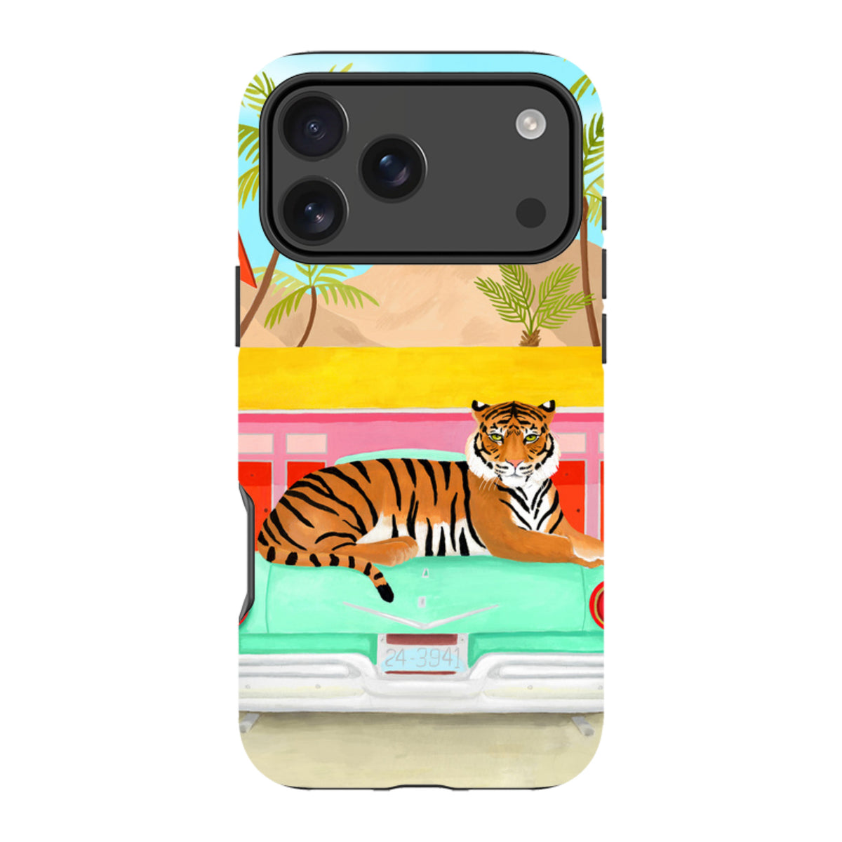 iPhone Tough Case - Palm Motel Tiger By Bex Parkin