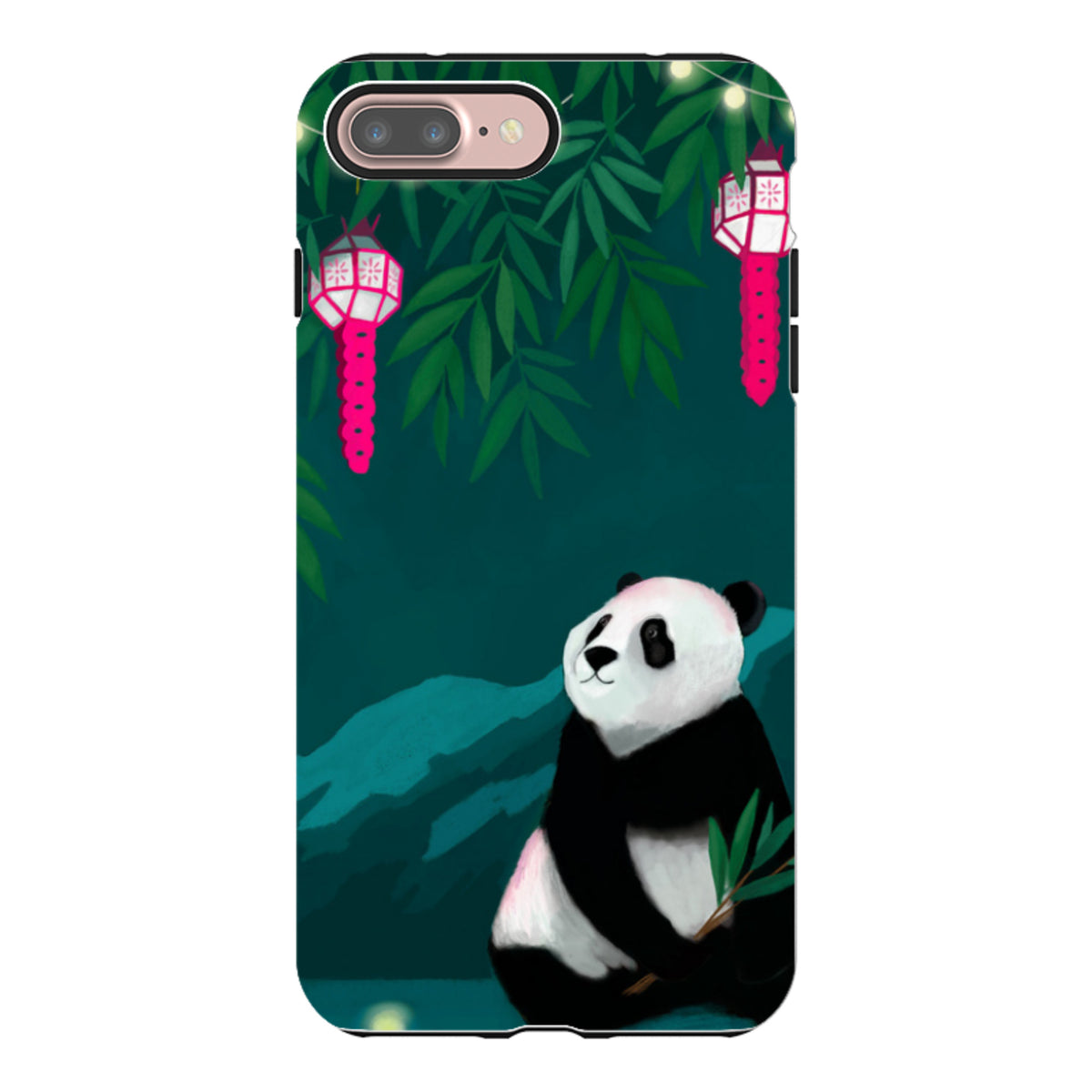 iPhone Tough Case - Panda And Lanterns By Bex Parkin