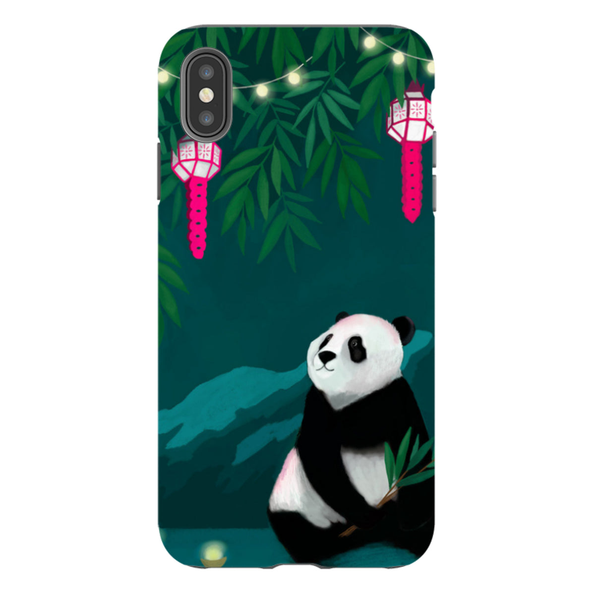 iPhone Tough Case - Panda And Lanterns By Bex Parkin