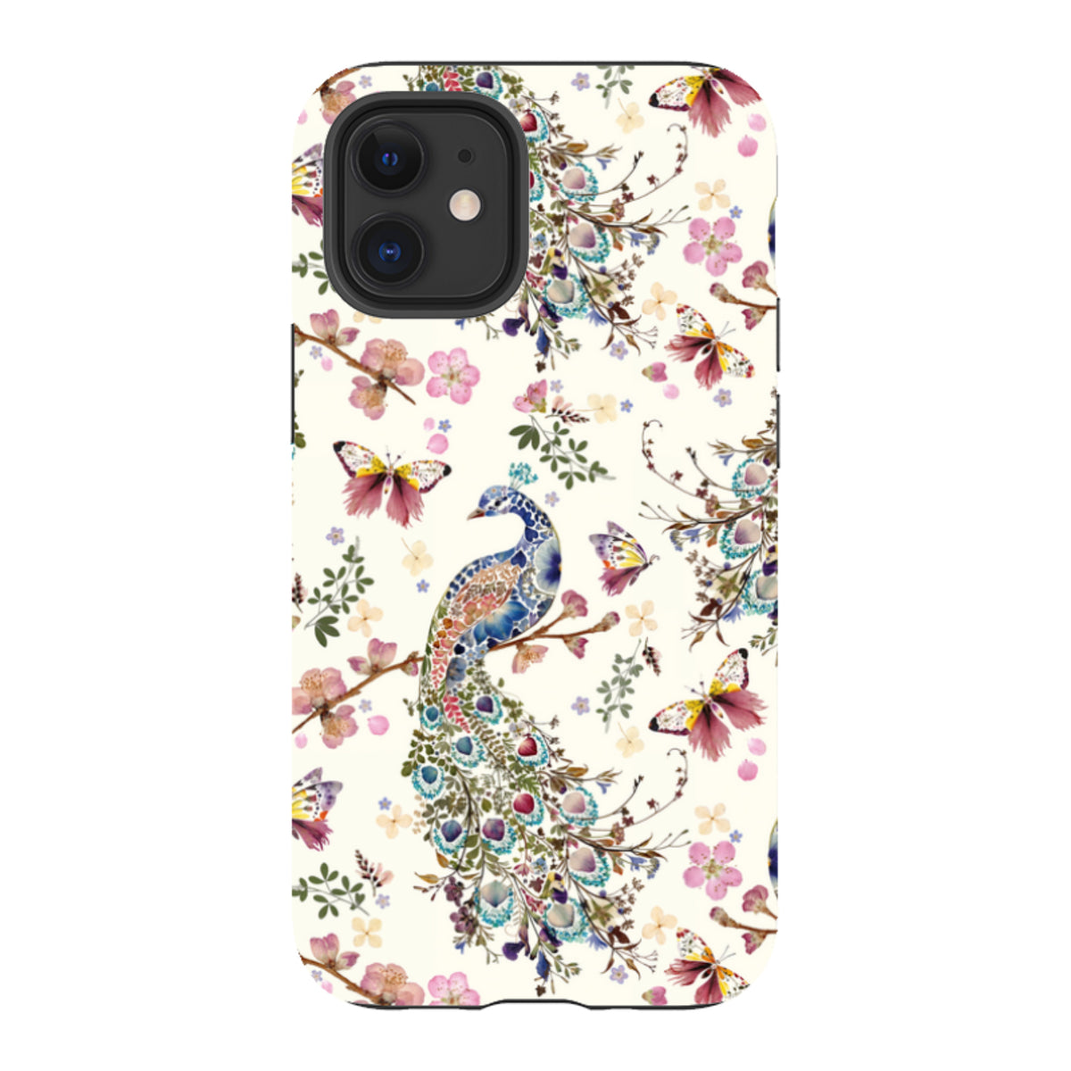 iPhone Tough Case - Peacock and Cherry Blossoms By Helen Ahpornsiri