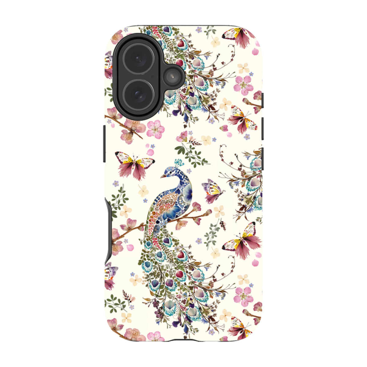 iPhone Tough Case - Peacock and Cherry Blossoms By Helen Ahpornsiri