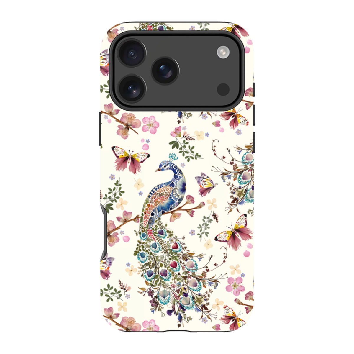 iPhone Tough Case - Peacock and Cherry Blossoms By Helen Ahpornsiri