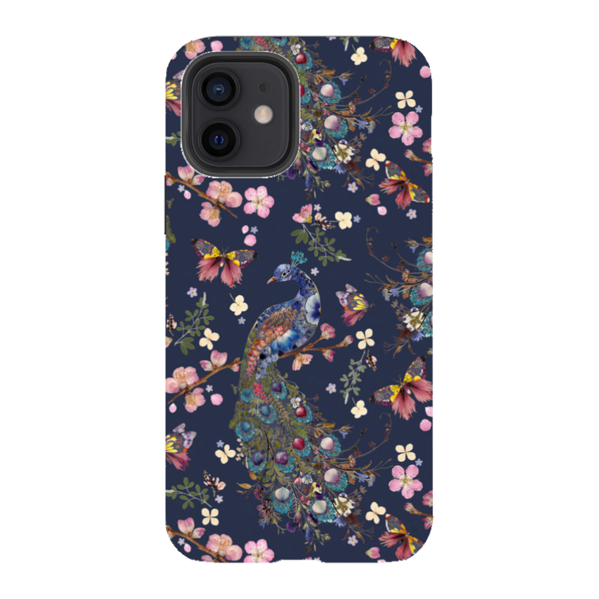 iPhone Tough Case - Peacock and Cherry Blossoms Iris By Helen Ahpornsiri
