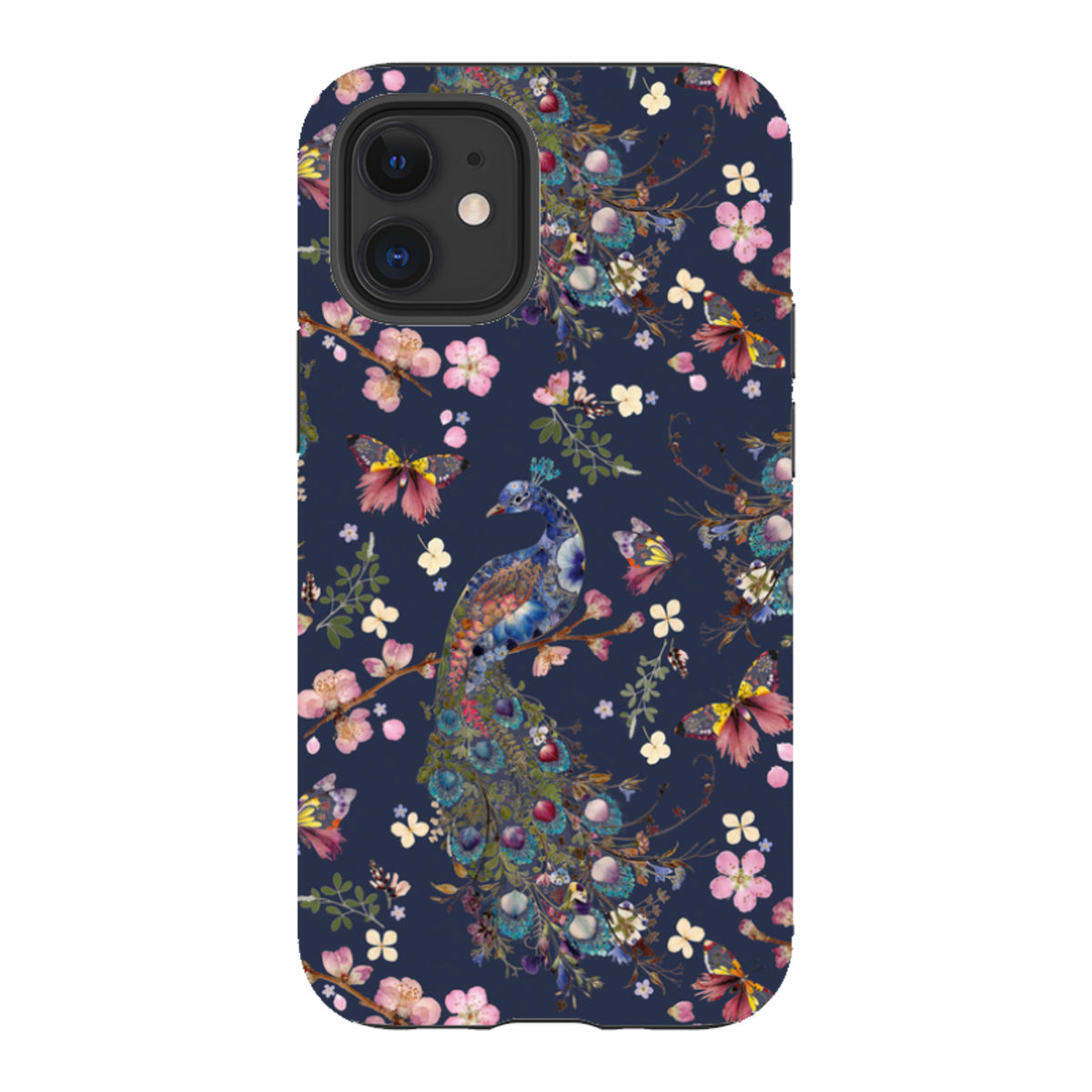 iPhone Tough Case - Peacock and Cherry Blossoms Iris By Helen Ahpornsiri