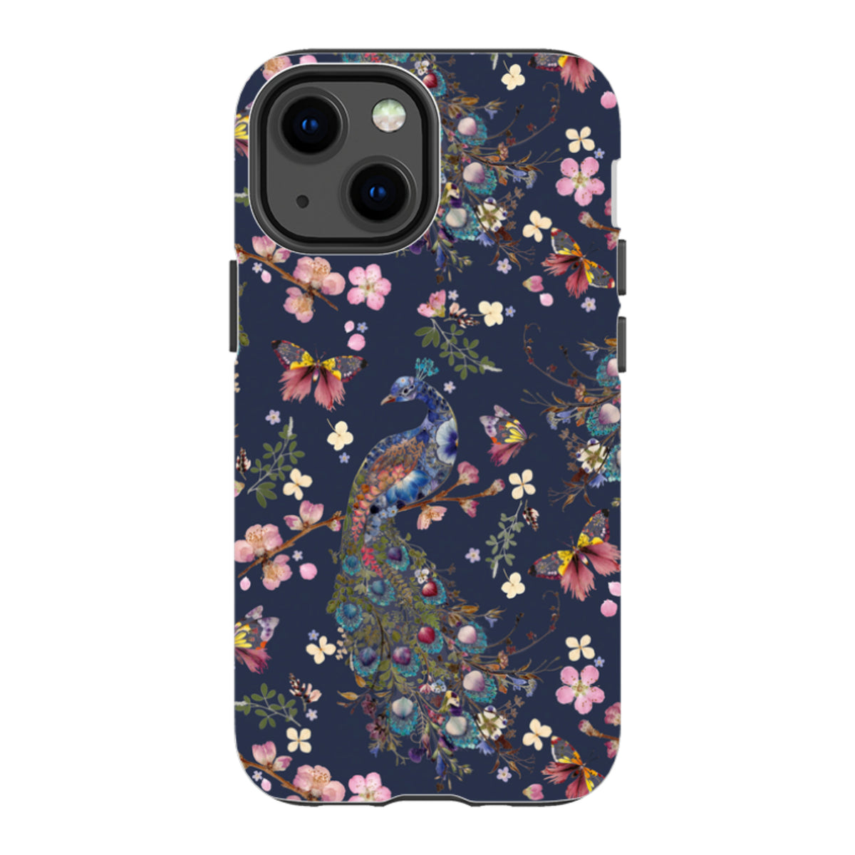iPhone Tough Case - Peacock and Cherry Blossoms Iris By Helen Ahpornsiri