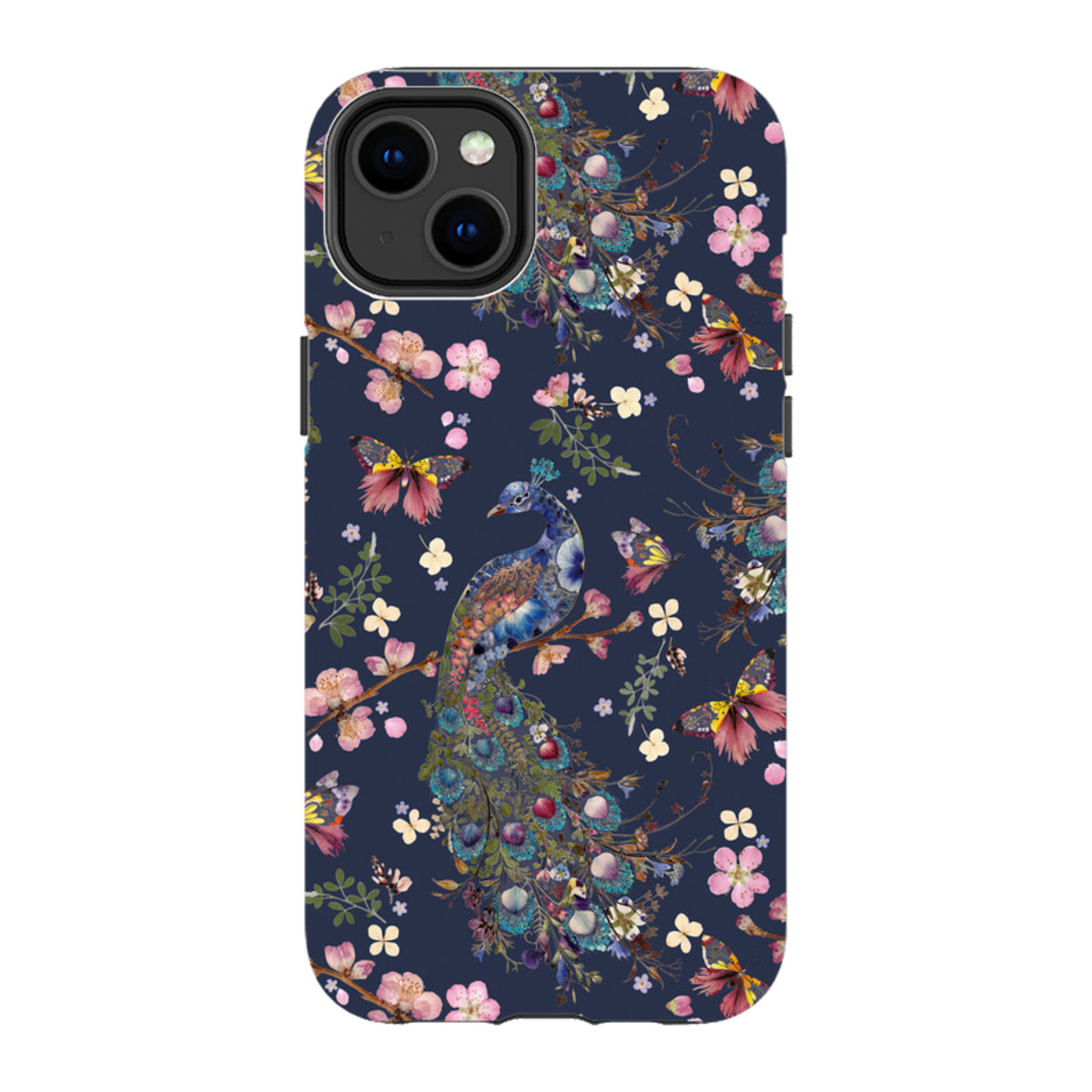 iPhone Tough Case - Peacock and Cherry Blossoms Iris By Helen Ahpornsiri