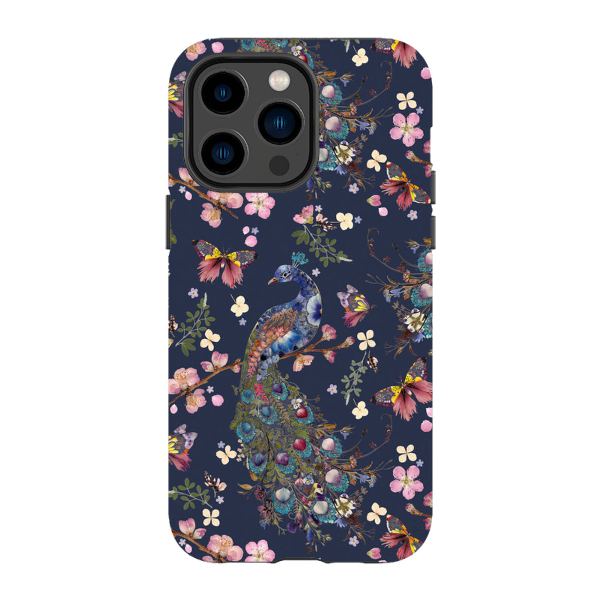 iPhone Tough Case - Peacock and Cherry Blossoms Iris By Helen Ahpornsiri