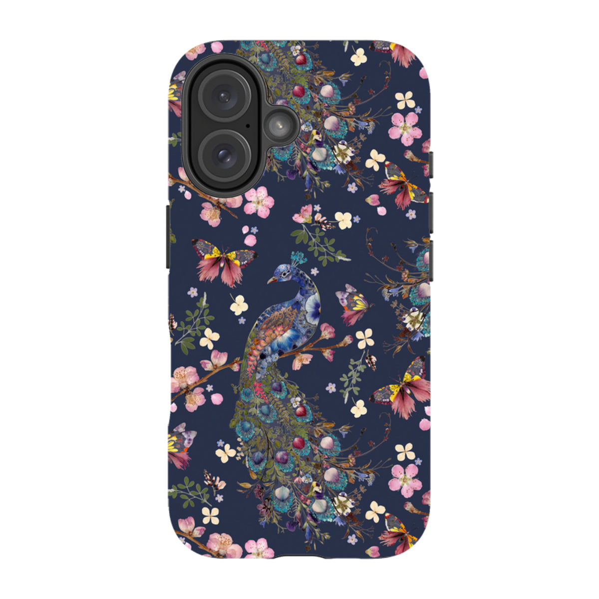 iPhone Tough Case - Peacock and Cherry Blossoms Iris By Helen Ahpornsiri