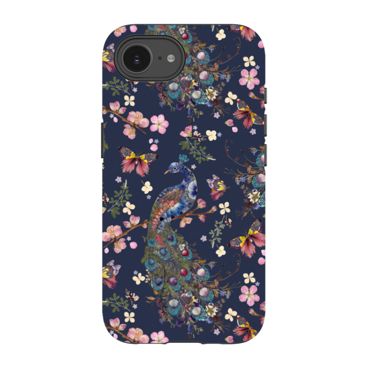 iPhone Tough Case - Peacock and Cherry Blossoms Iris By Helen Ahpornsiri