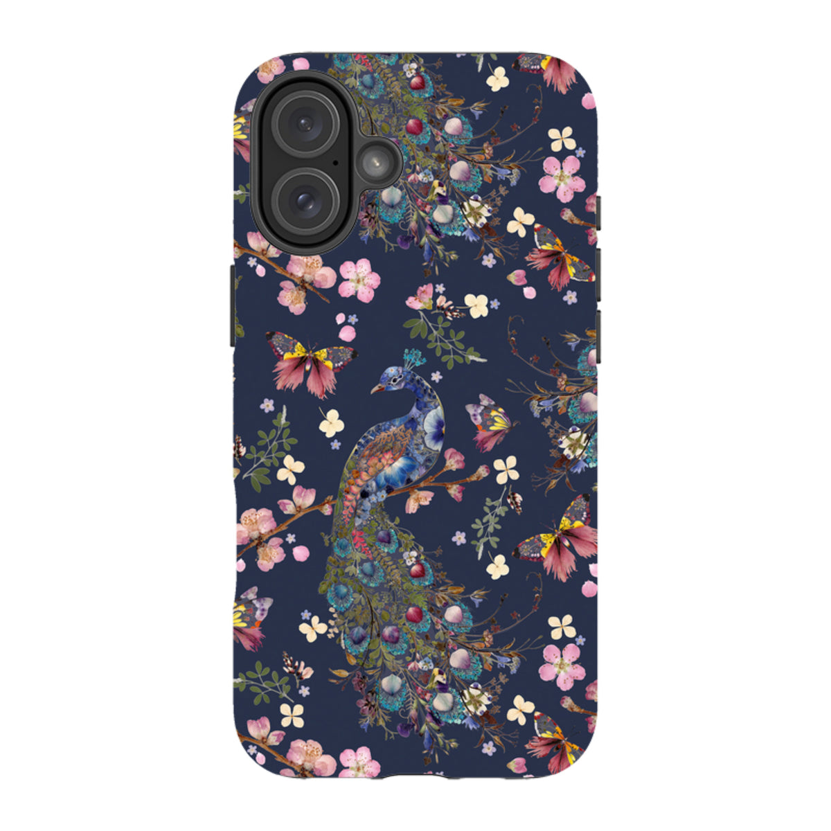 iPhone Tough Case - Peacock and Cherry Blossoms Iris By Helen Ahpornsiri