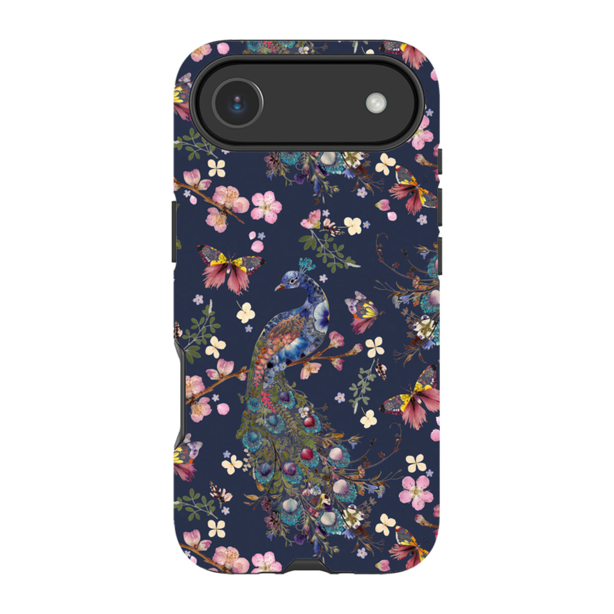 iPhone Tough Case - Peacock and Cherry Blossoms Iris By Helen Ahpornsiri