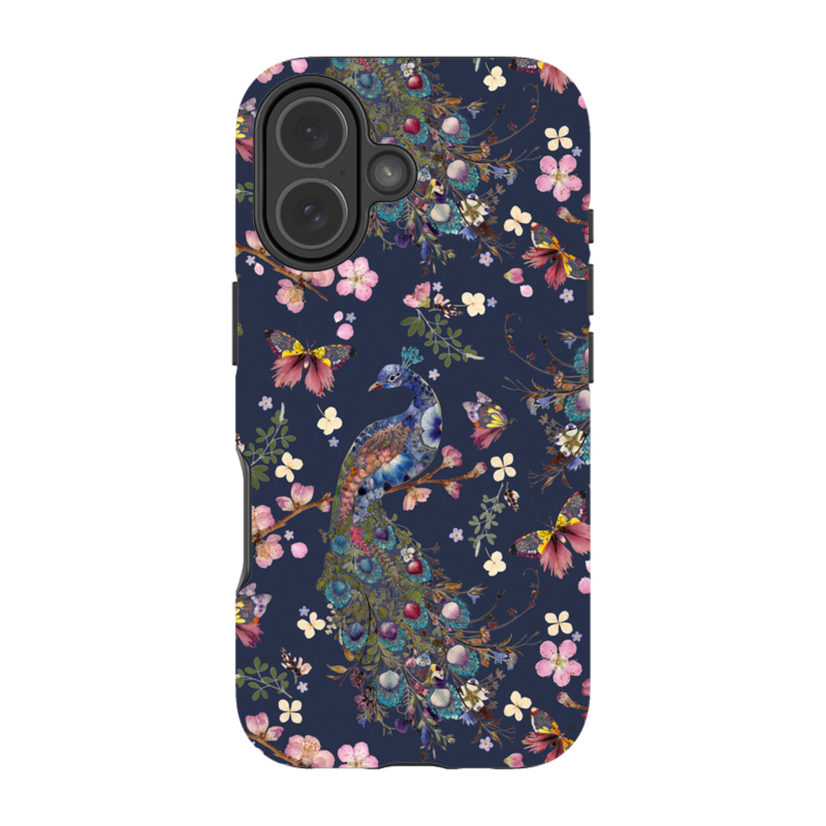 iPhone Tough Case - Peacock and Cherry Blossoms Iris By Helen Ahpornsiri