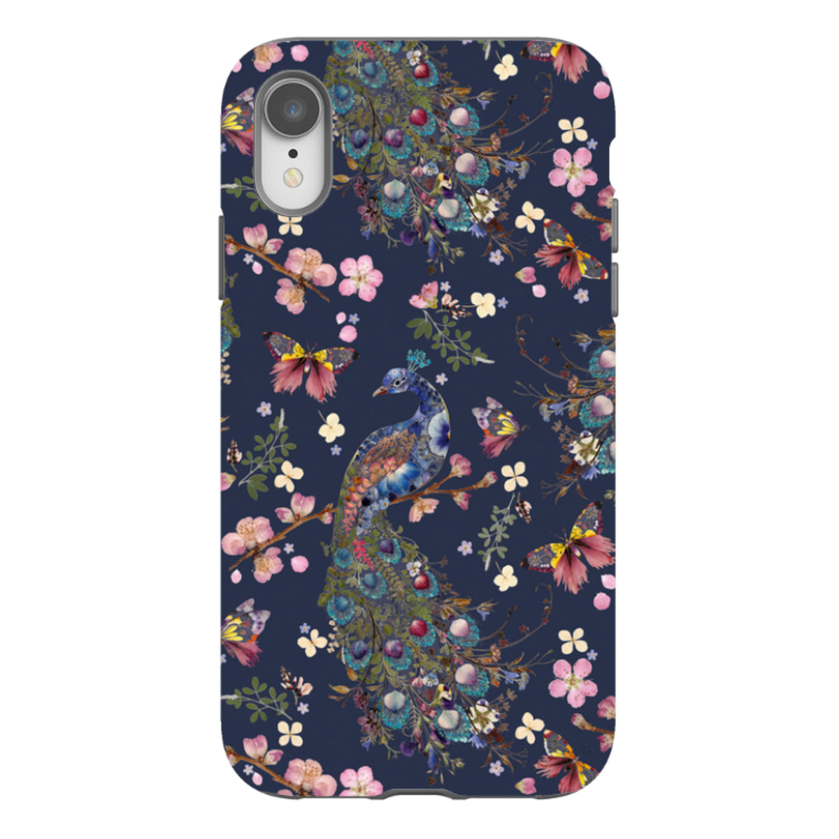 iPhone Tough Case - Peacock and Cherry Blossoms Iris By Helen Ahpornsiri