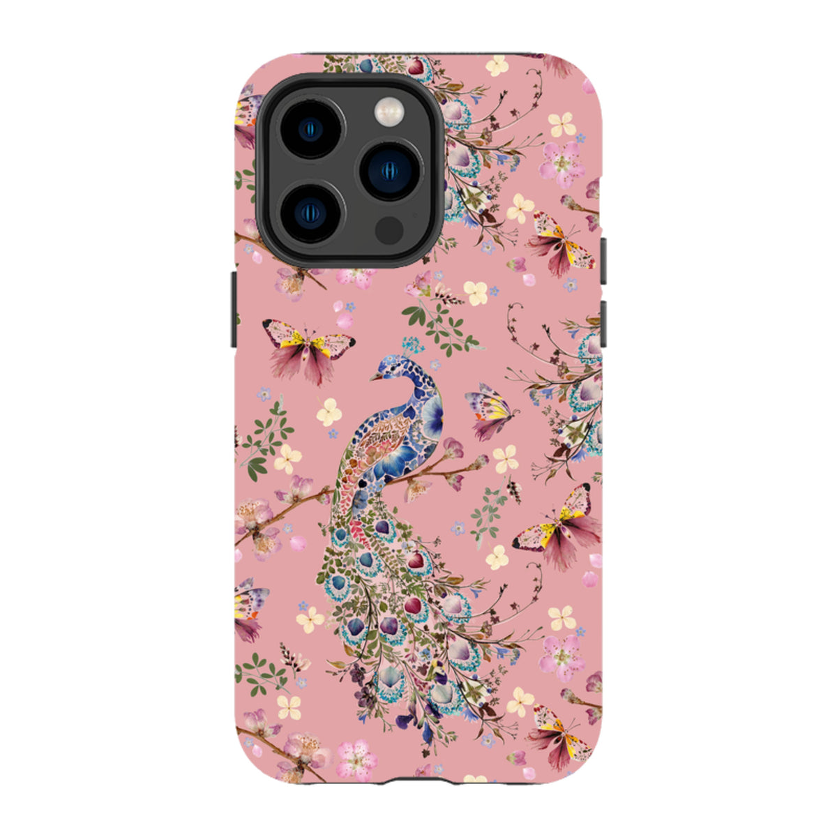iPhone Tough Case - Peacock and Cherry Blossoms Lupine By Helen Ahpornsiri
