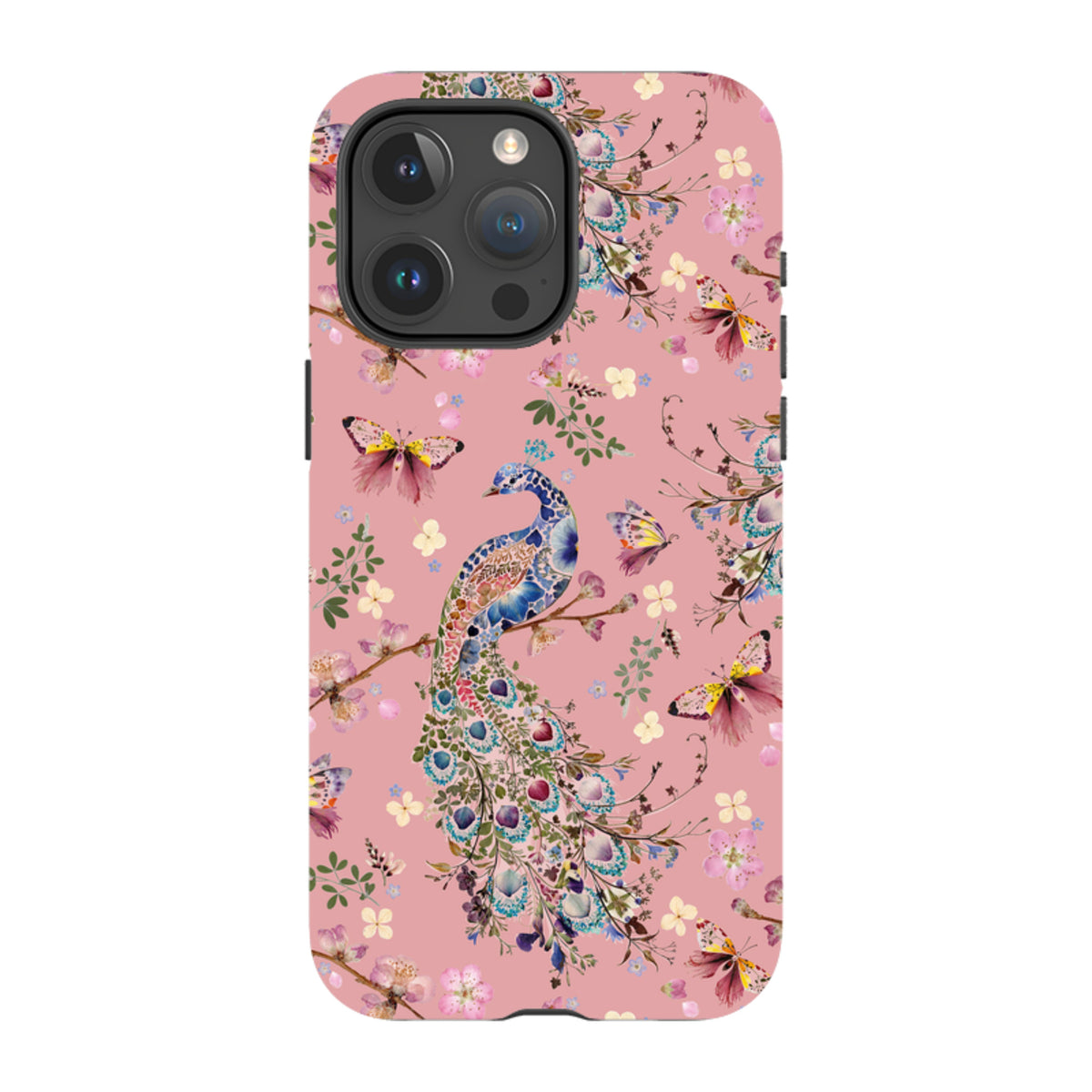 iPhone Tough Case - Peacock and Cherry Blossoms Lupine By Helen Ahpornsiri