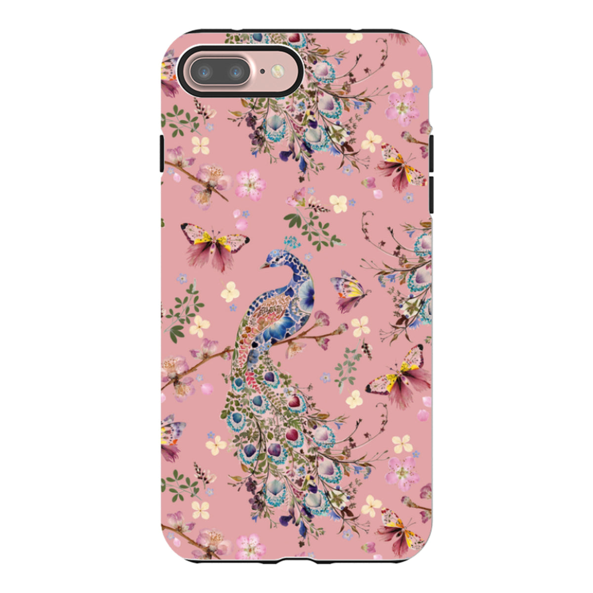 iPhone Tough Case - Peacock and Cherry Blossoms Lupine By Helen Ahpornsiri