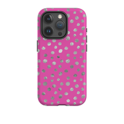 iPhone Tough Case - Pink and Silver Dots