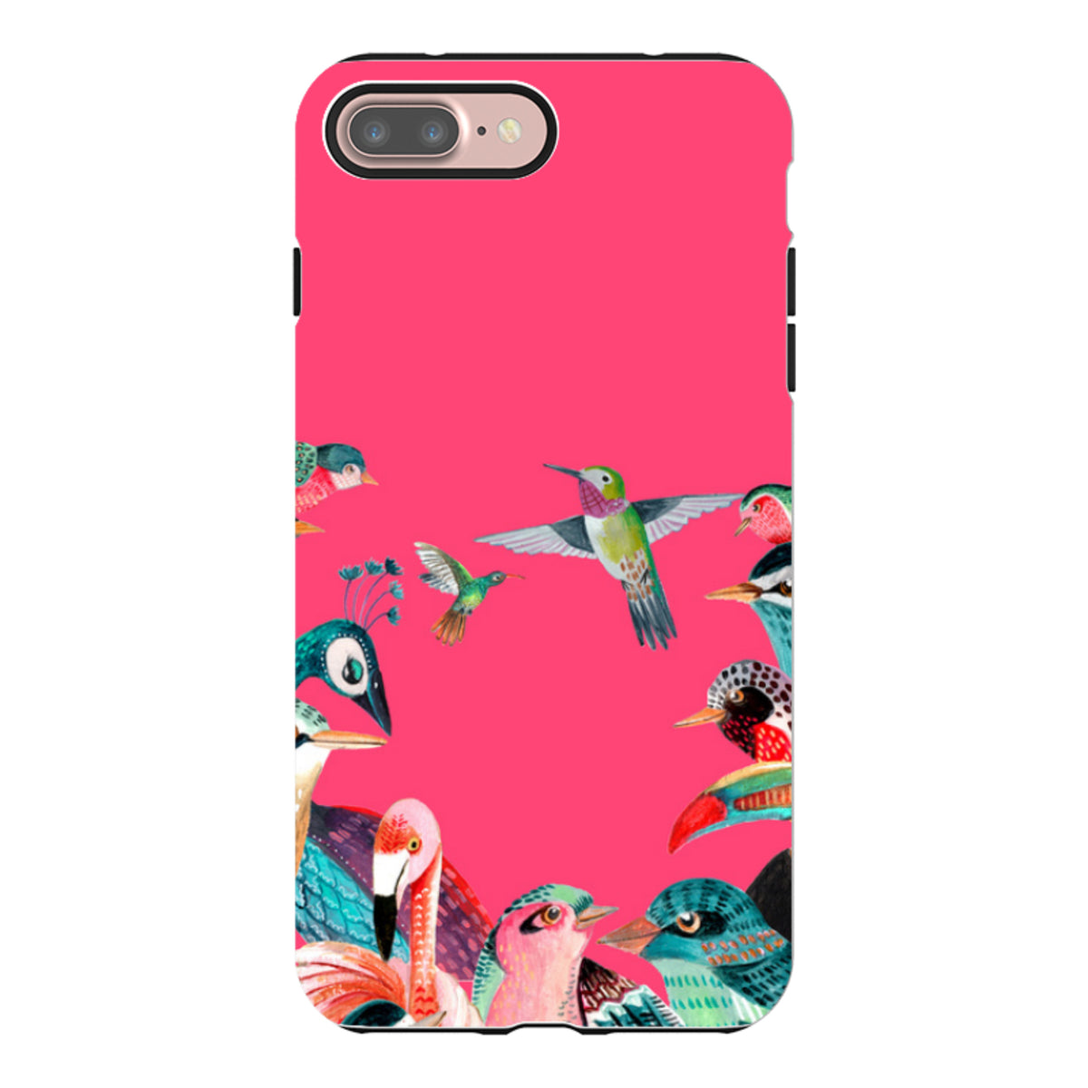 iPhone Tough Case - Pink Birds By Caroline Bonne Muller