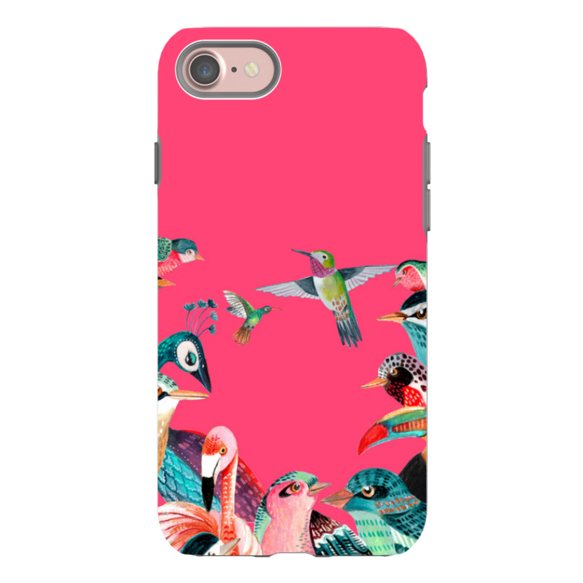 iPhone Tough Case - Pink Birds By Caroline Bonne Muller