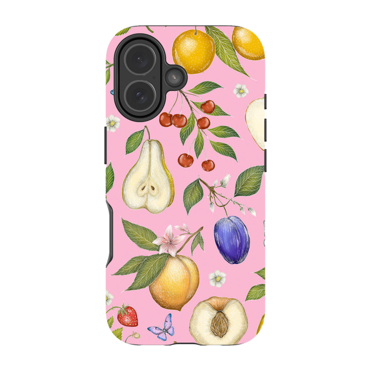 iPhone Tough Case - Pink Fruits By Catherine Rowe