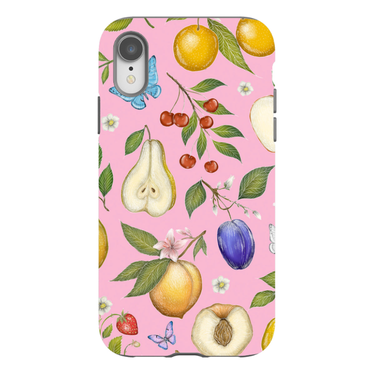 iPhone Tough Case - Pink Fruits By Catherine Rowe