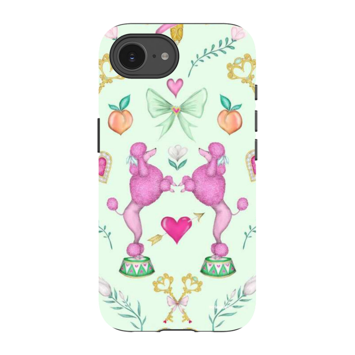 iPhone Tough Case - Pink Poodle Parlour Mint By Catherine Rowe