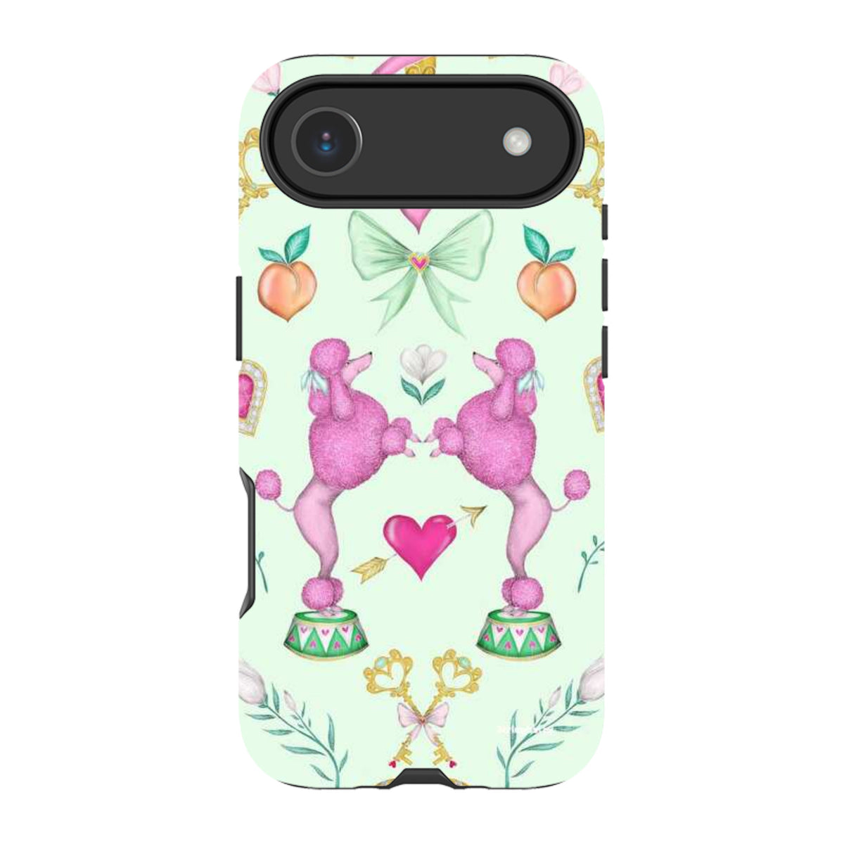 iPhone Tough Case - Pink Poodle Parlour Mint By Catherine Rowe