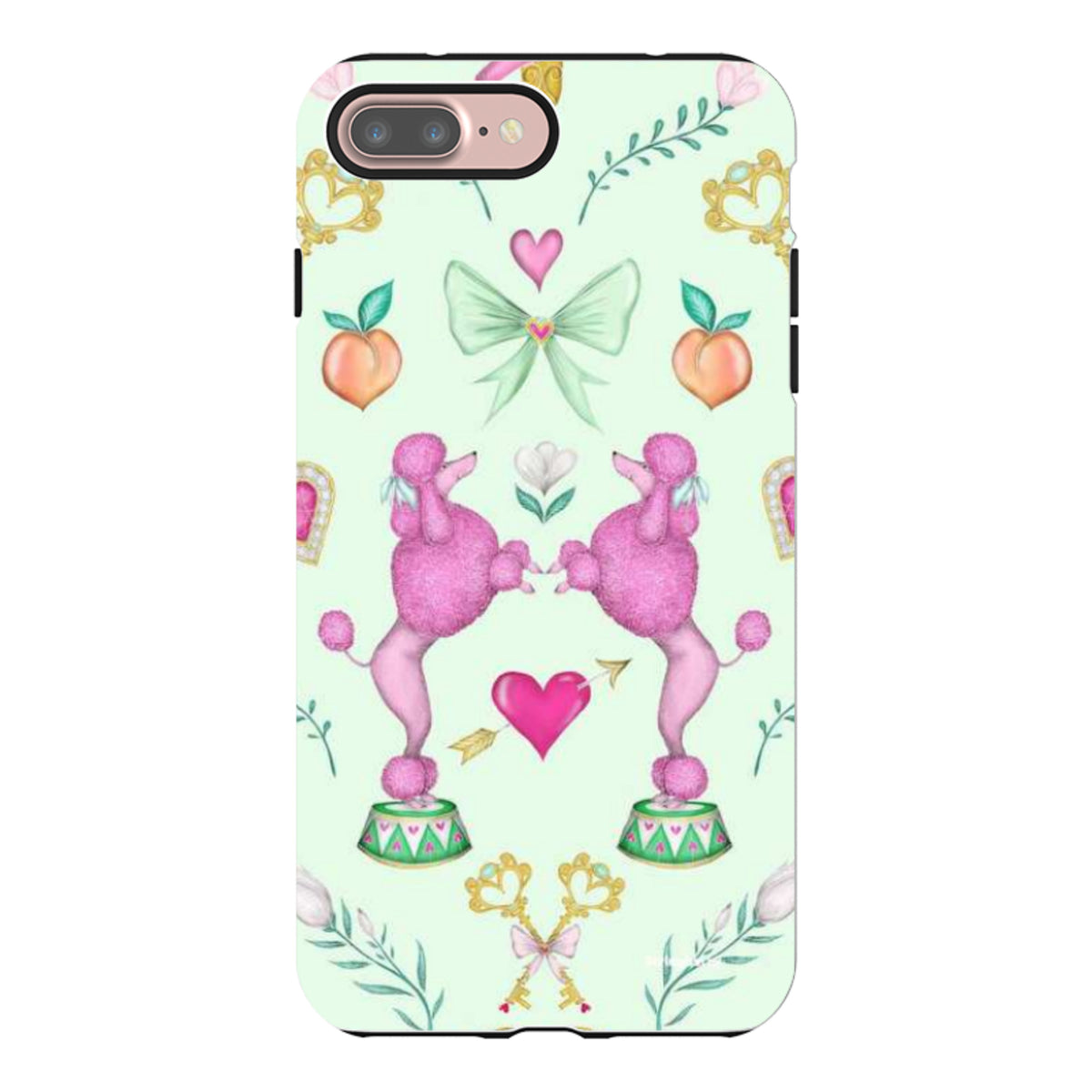 iPhone Tough Case - Pink Poodle Parlour Mint By Catherine Rowe