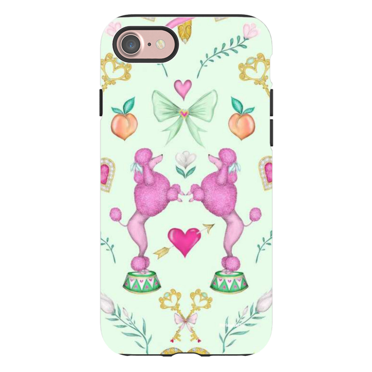 iPhone Tough Case - Pink Poodle Parlour Mint By Catherine Rowe