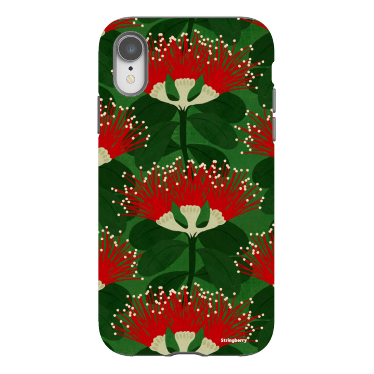 iPhone Tough Case - Pohutukawa Green And Red By Katherine Quinn
