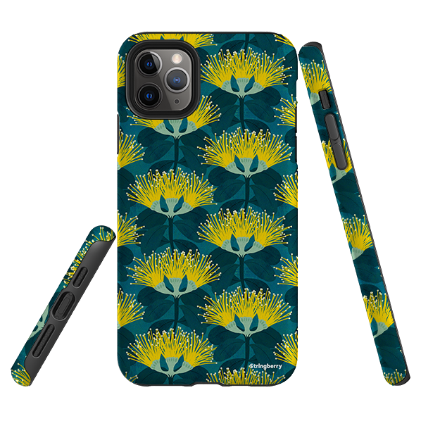 iPhone Tough Case - Pohutukawa Yellow And Blue By Katherine Quinn