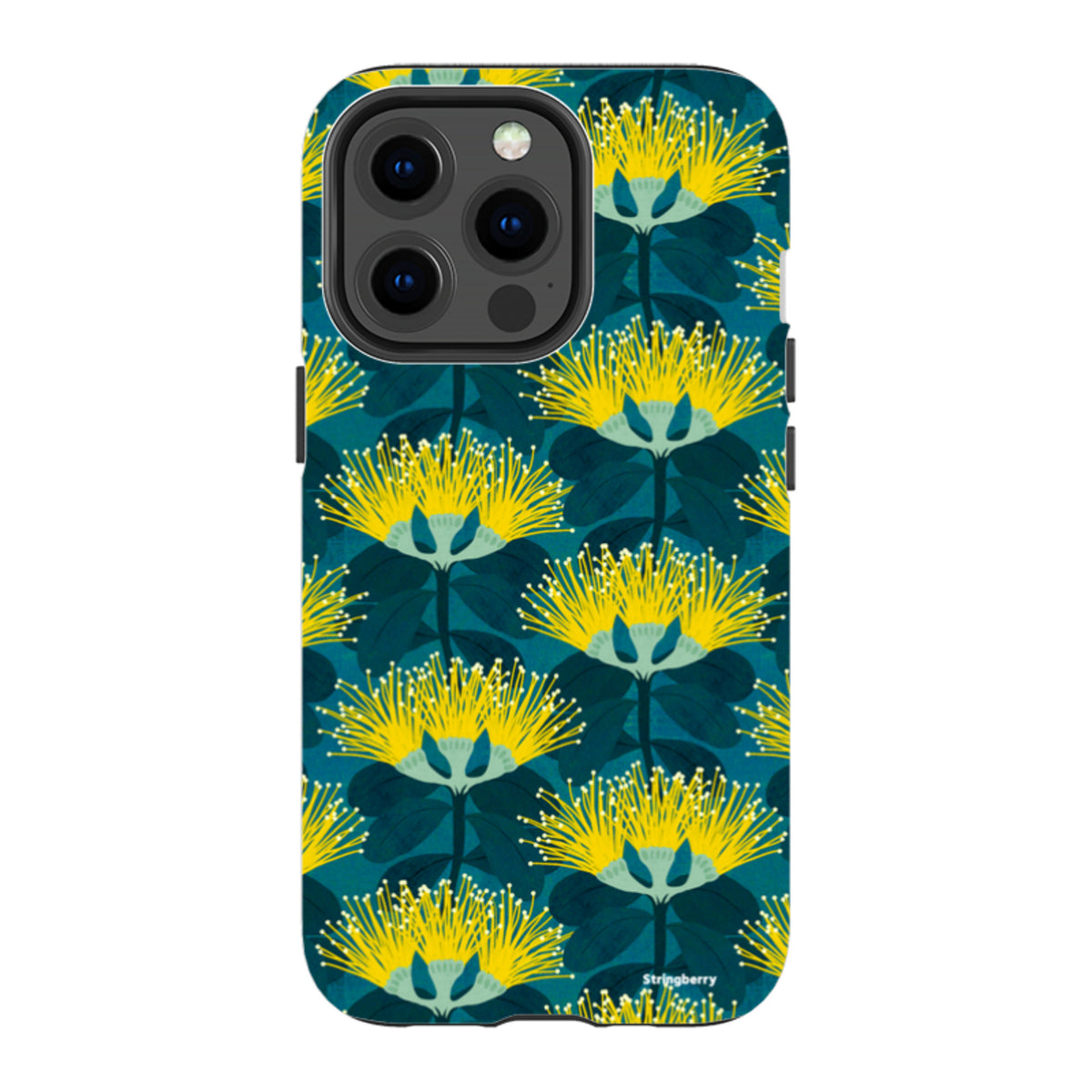 iPhone Tough Case - Pohutukawa Yellow And Blue By Katherine Quinn