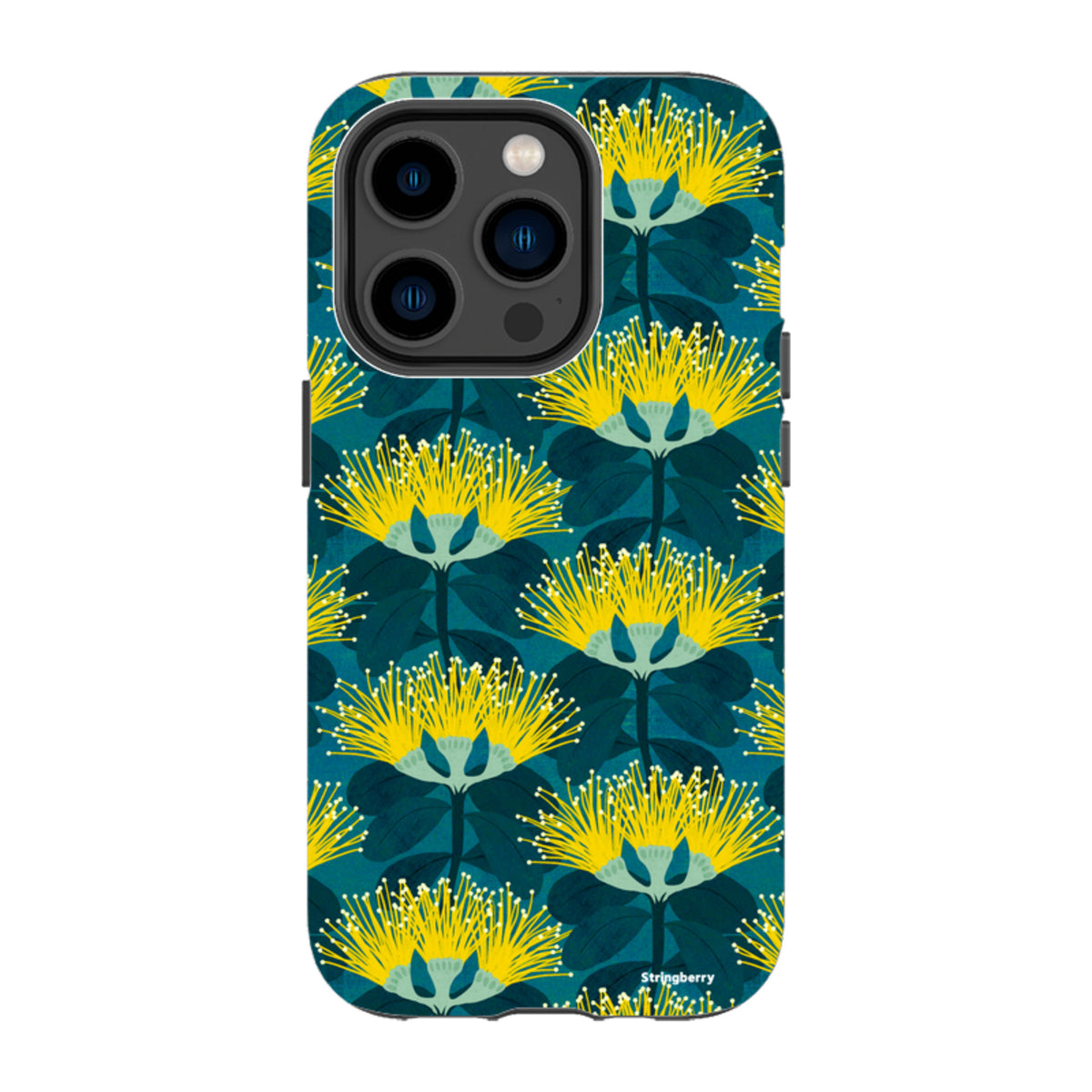 iPhone Tough Case - Pohutukawa Yellow And Blue By Katherine Quinn