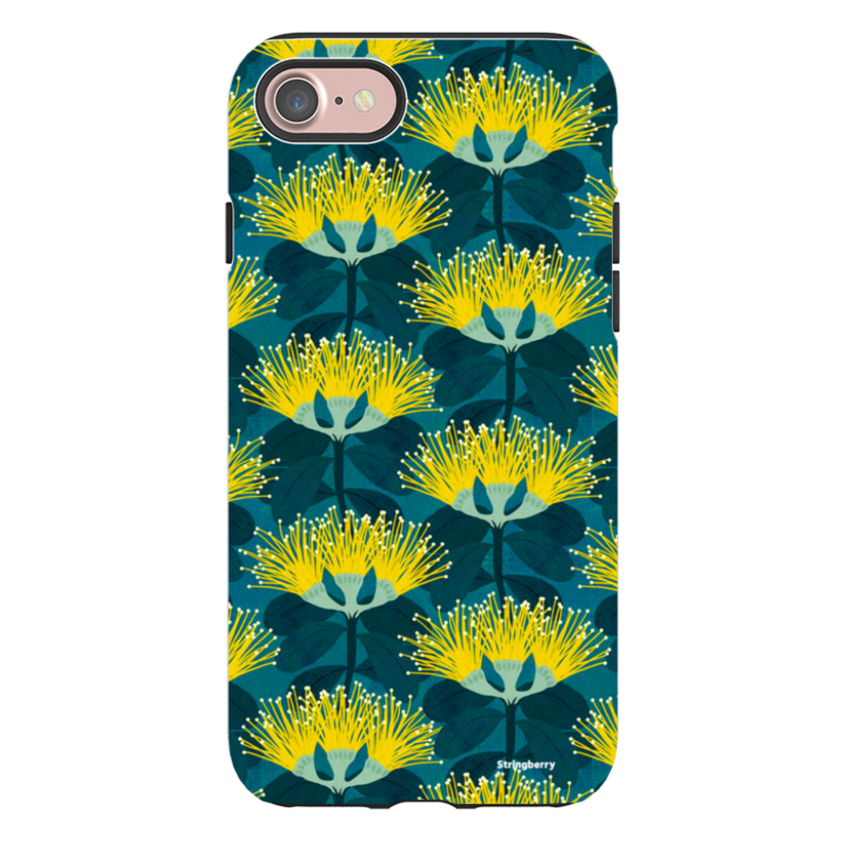 iPhone Tough Case - Pohutukawa Yellow And Blue By Katherine Quinn