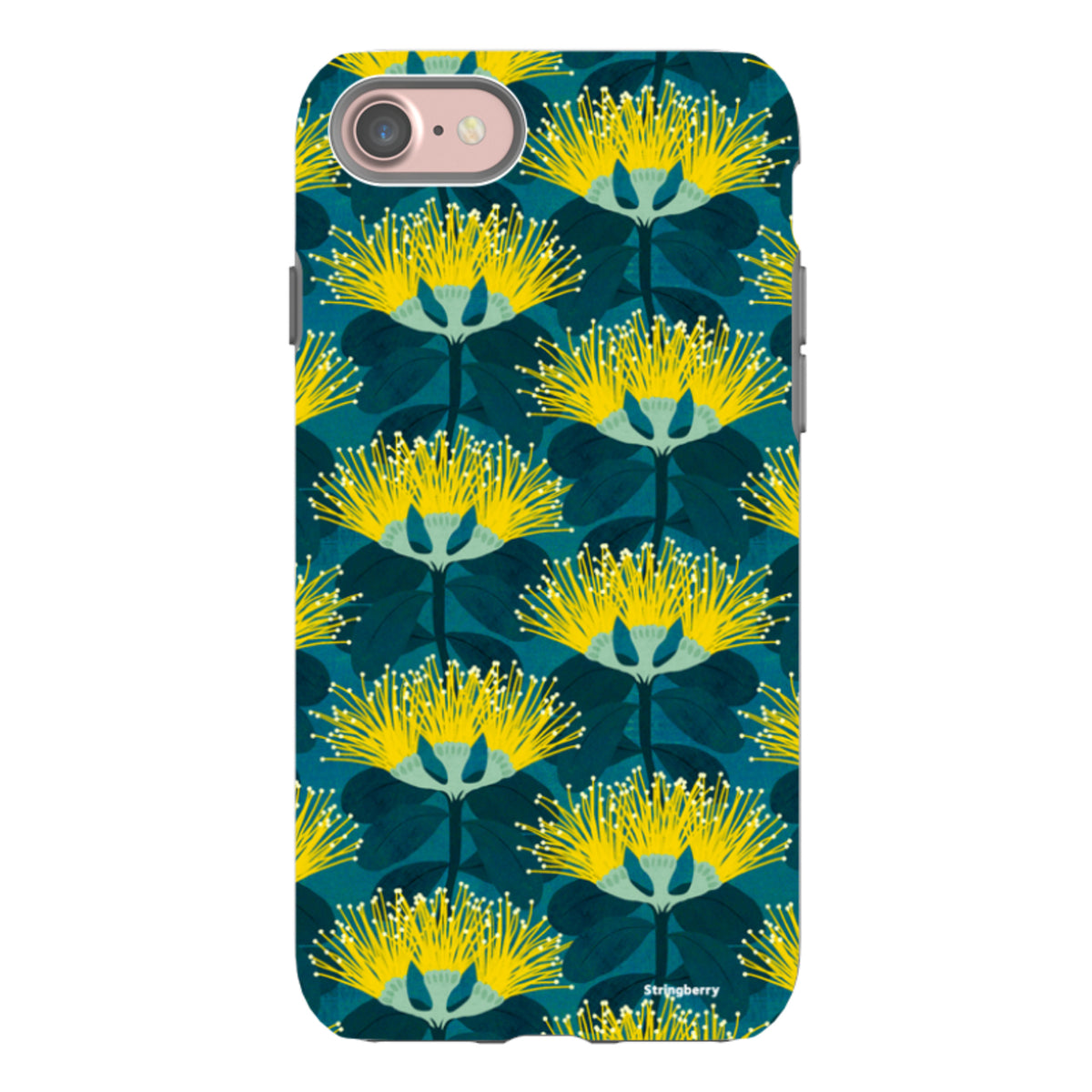iPhone Tough Case - Pohutukawa Yellow And Blue By Katherine Quinn