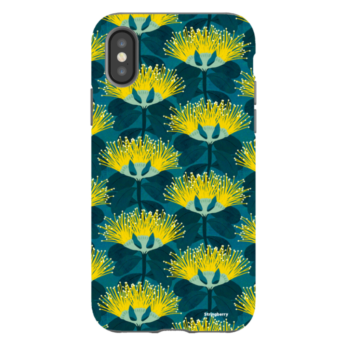 iPhone Tough Case - Pohutukawa Yellow And Blue By Katherine Quinn