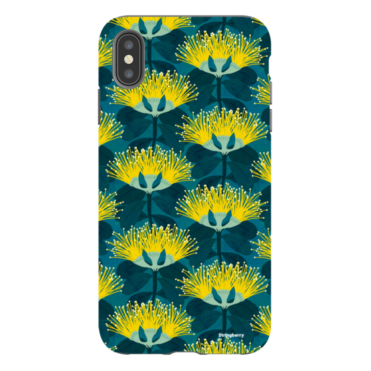 iPhone Tough Case - Pohutukawa Yellow And Blue By Katherine Quinn