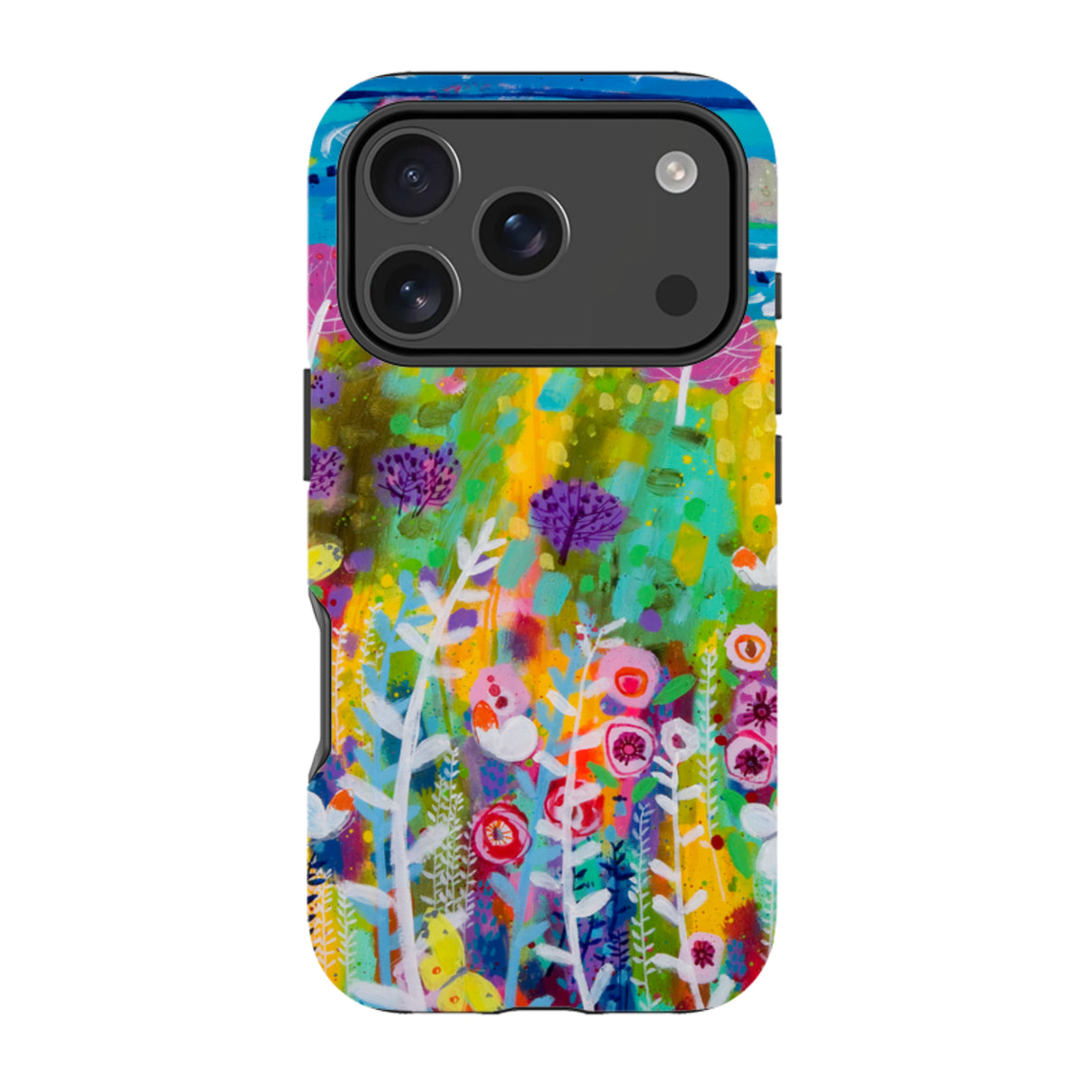iPhone Tough Case featuring Claire West’s Precious Day floral art with vibrant colors and a protective dual-layer design.