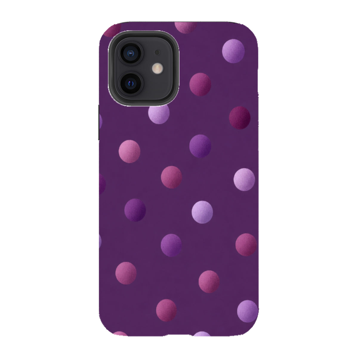 iPhone Tough Case - Purple Polka Dot