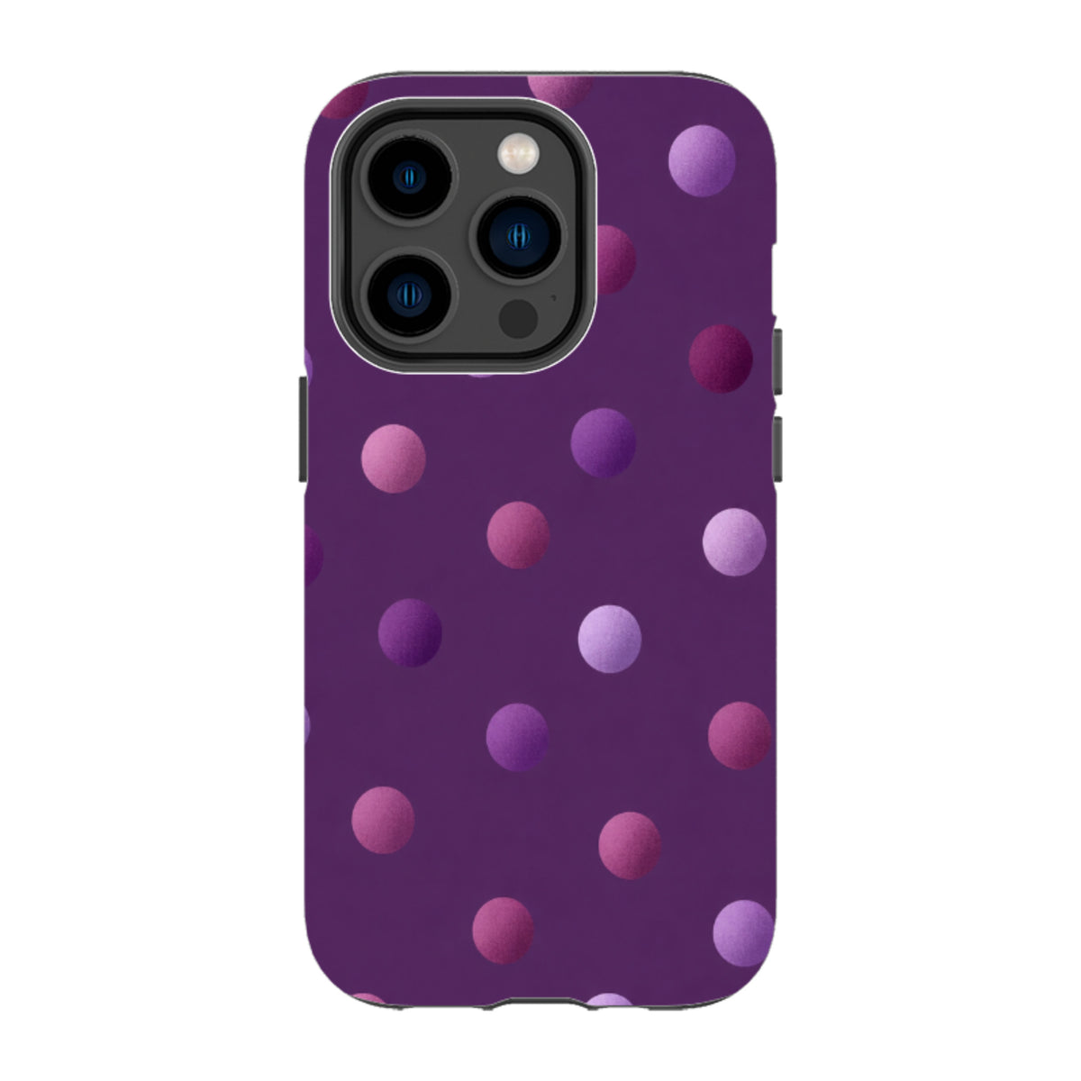 iPhone Tough Case - Purple Polka Dot