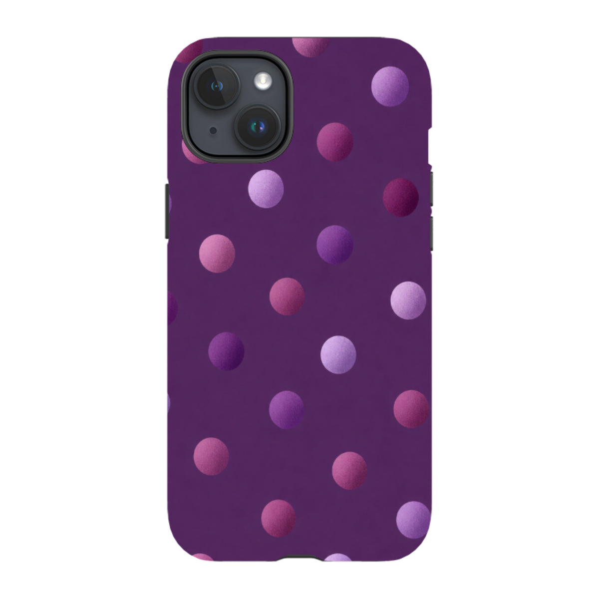 iPhone Tough Case - Purple Polka Dot